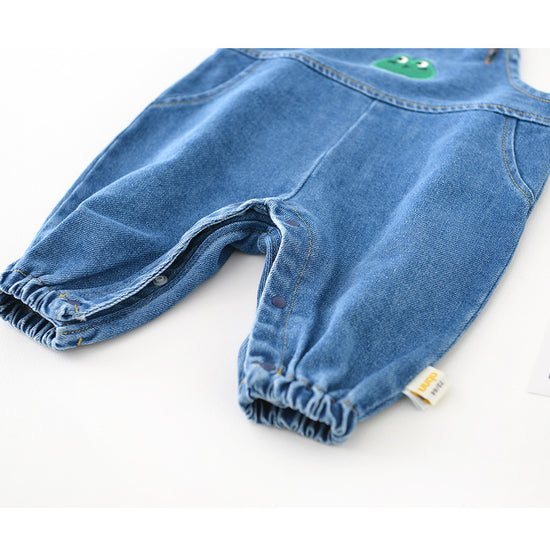 Boys' Fashion Simple Denim Backpack Pants - YLORESHOP
