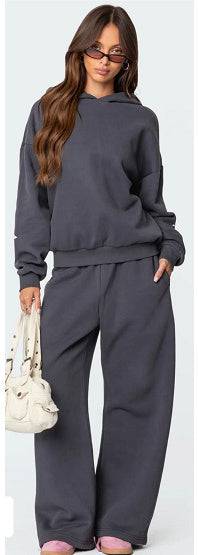 Suit Plus Fleece Hoodie Casual Sports Two-piece Set - YLORESHOP