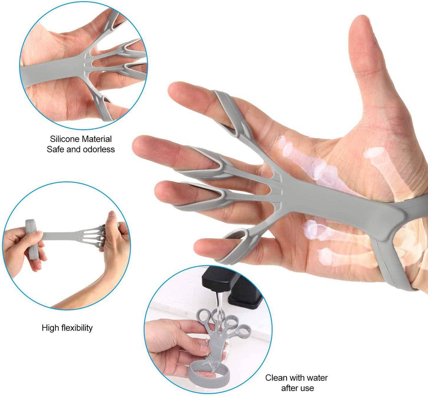 Silicone Grip Device Finger Exercise Stretcher Arthritis Hand Grip Trainer Strengthen Rehabilitation Training To Relieve Pain - YLORESHOP