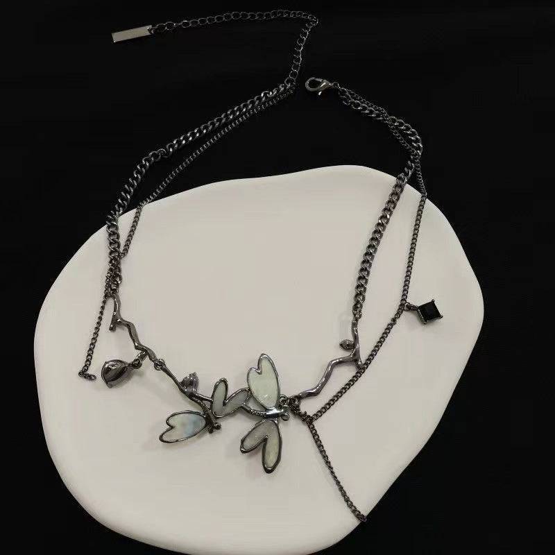 Colorful Dragonfly Dark Black Clavicle Chain High-grade Necklace For Women - YLORESHOP