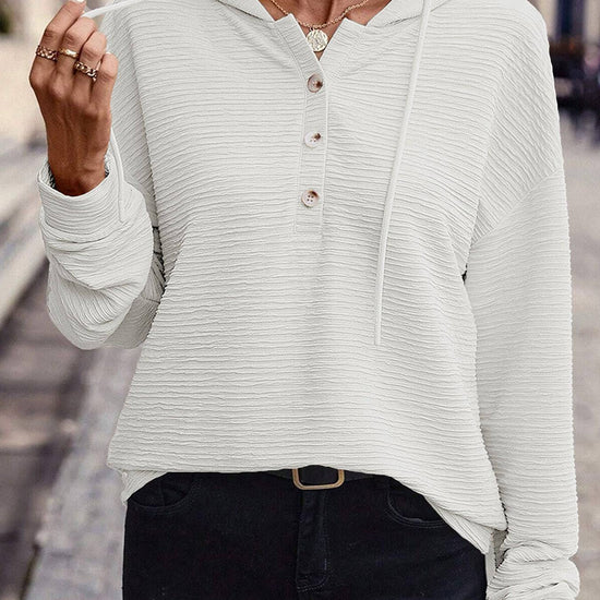 Solid Color Casual Drop-shoulder Long-sleeve Top - YLORESHOP