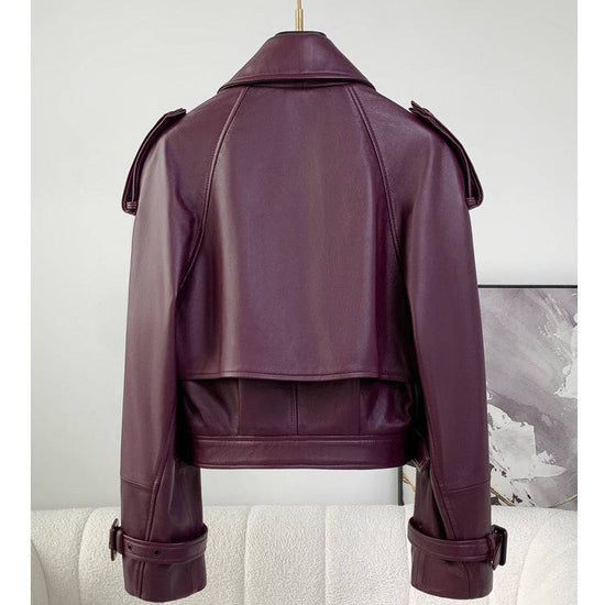 Women's Fashion Loose Outer Sheep Leather Jacket - YLORESHOP