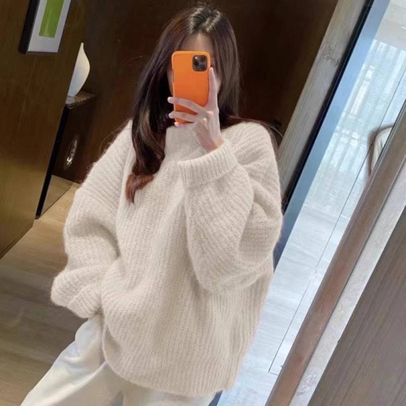 Top Loose And Lazy Style Soft Glutinous Sweet Knitted Sweater - YLORESHOP