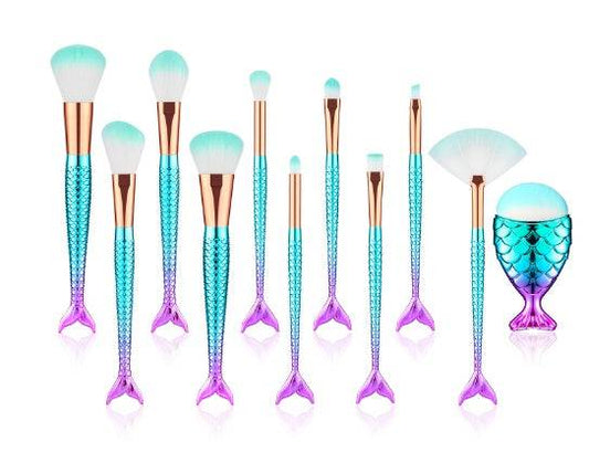 Mermaid Shaped Makeup Brushes - YLORESHOP