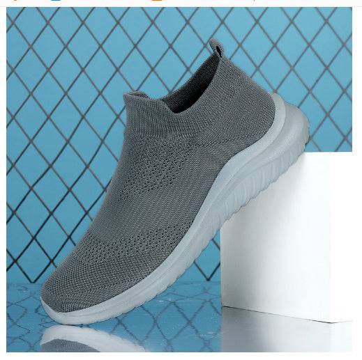 Flying Knit Sneakers Men's Mesh White Shoes Black Casual Sneakers - YLORESHOP