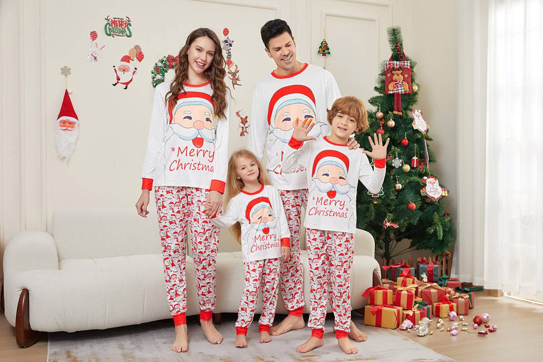 Letter Snowman Christmas Parent-child Suit Printed Homewear Pajamas - YLORESHOP