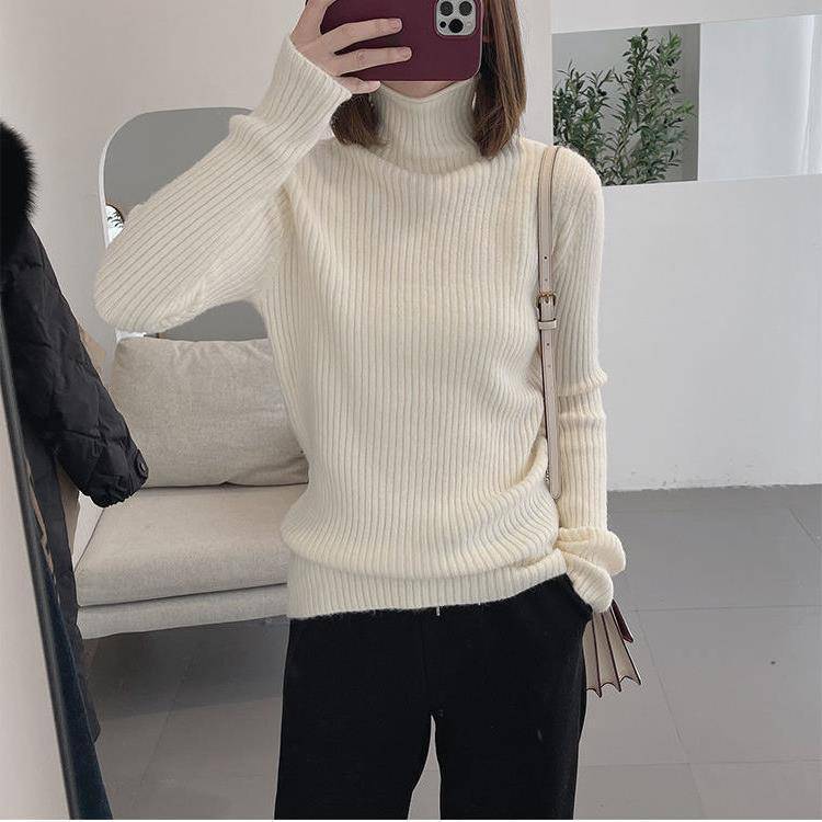 Half Collar Thickened All-matching Solid Color Bottoming Sweater - YLORESHOP