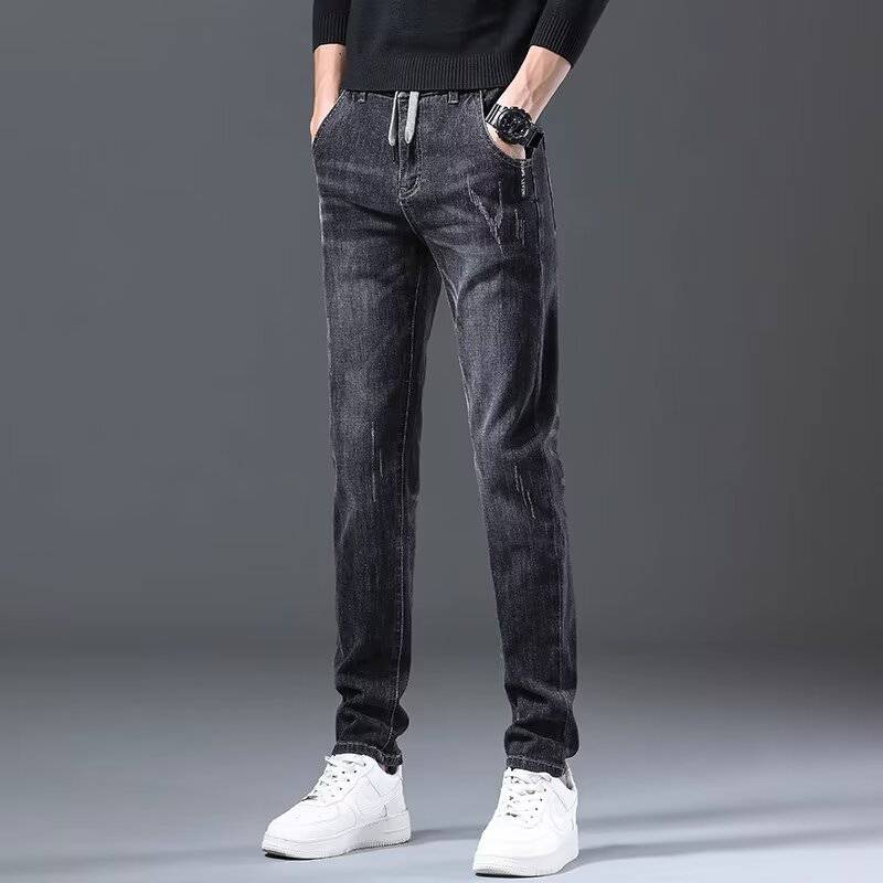 Jeans Men's Straight Loose Elastic All-matching Long Pants - YLORESHOP