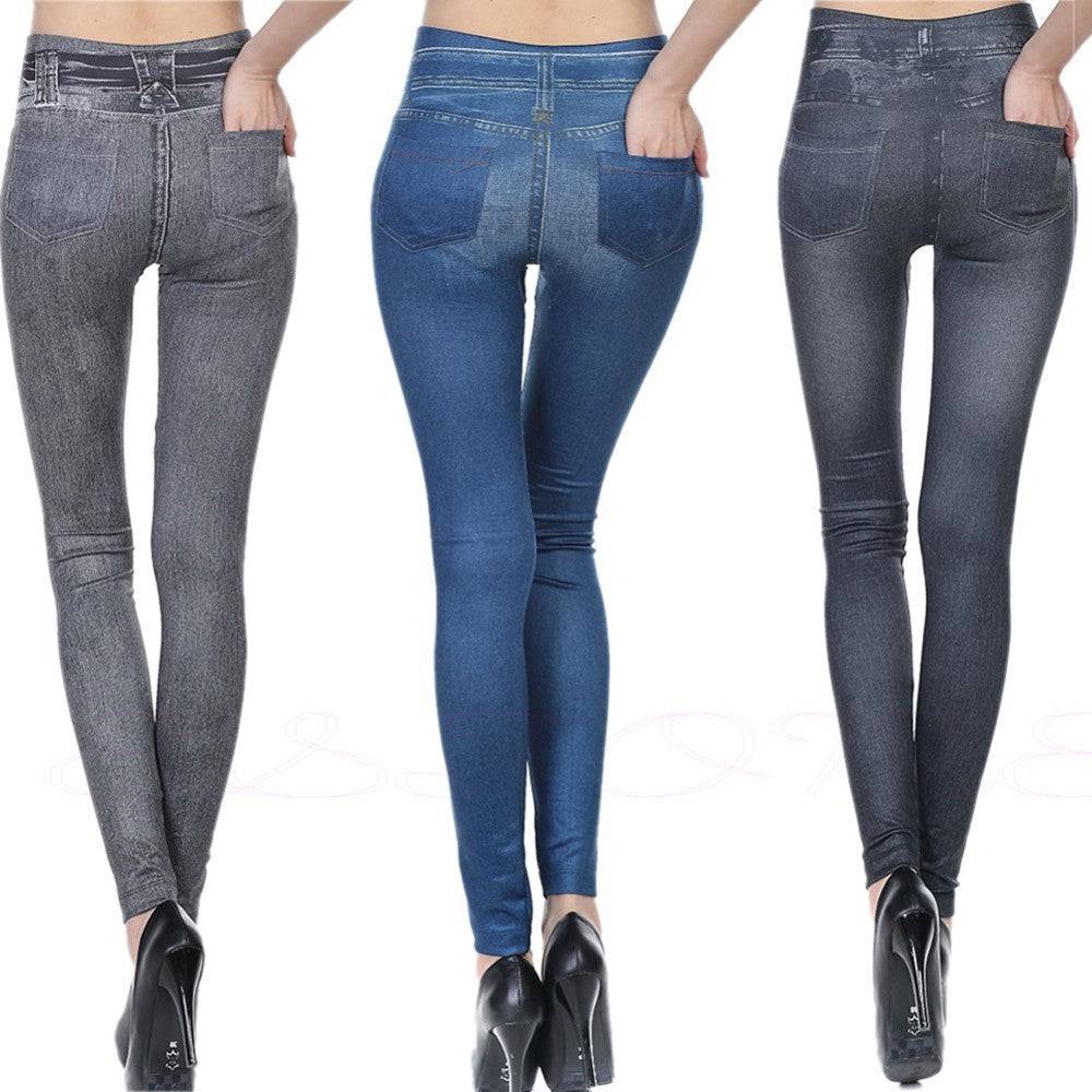 High Waisted Jeggings - Denim Leggings - YLORESHOP