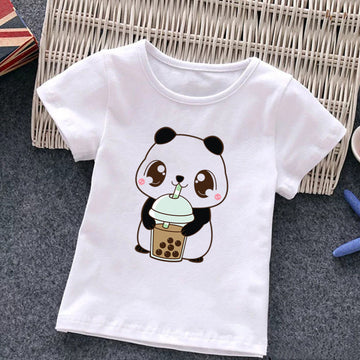 Cute Milk Tea Print Children's T-shirt - YLORESHOP