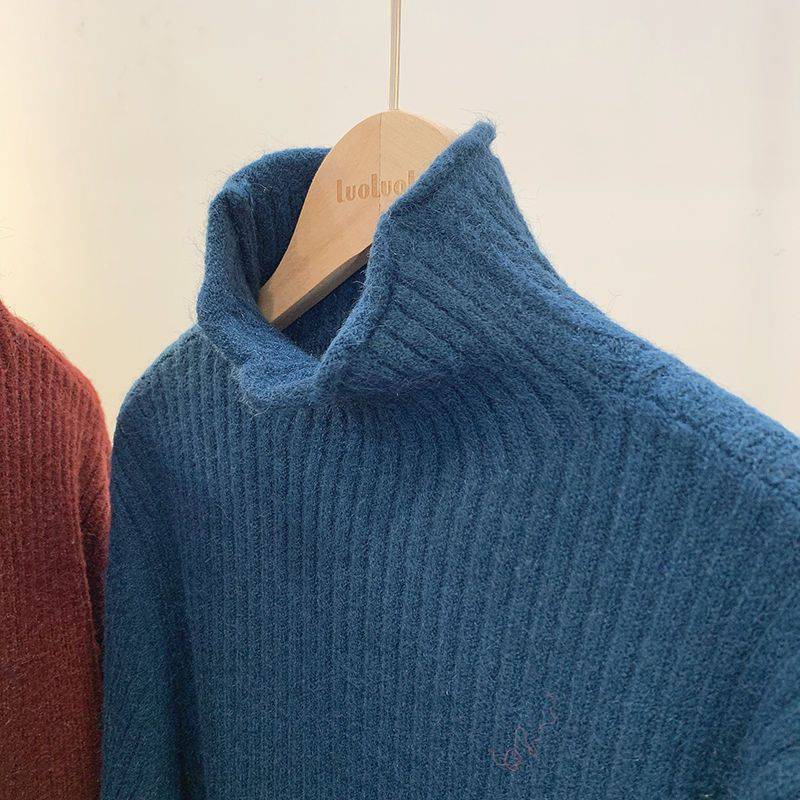 Half Collar Thickened All-matching Solid Color Bottoming Sweater - YLORESHOP