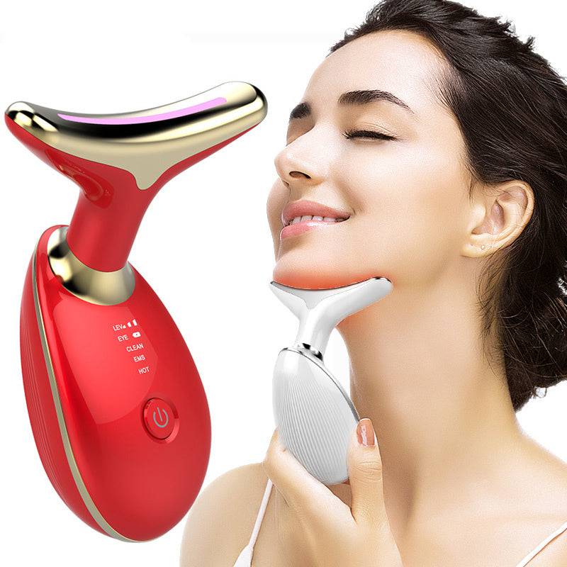 EMS Thermal Neck Lifting And Tighten Massager Electric Microcurrent Wrinkle Remover - YLORESHOP