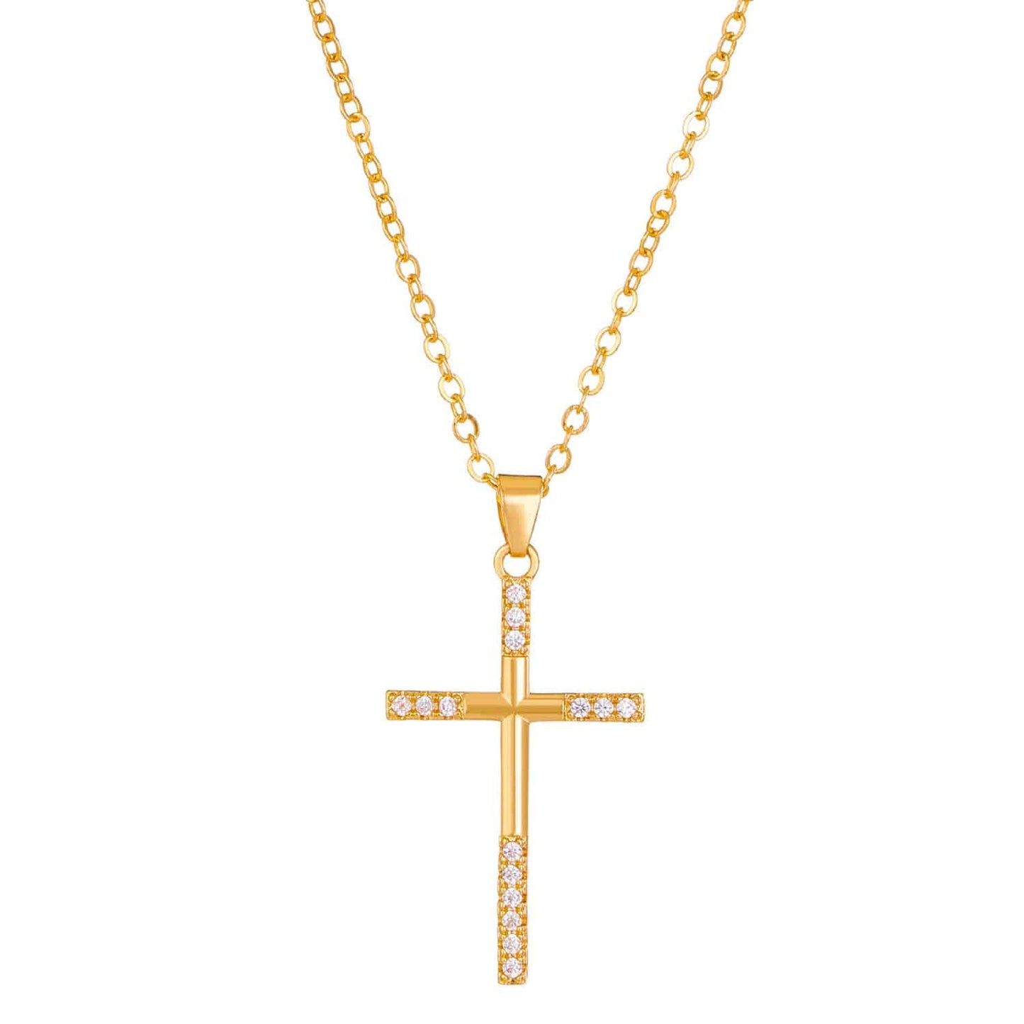 Diamond Cross Necklace Female Cross Pendant Clavicle Chain - YLORESHOP