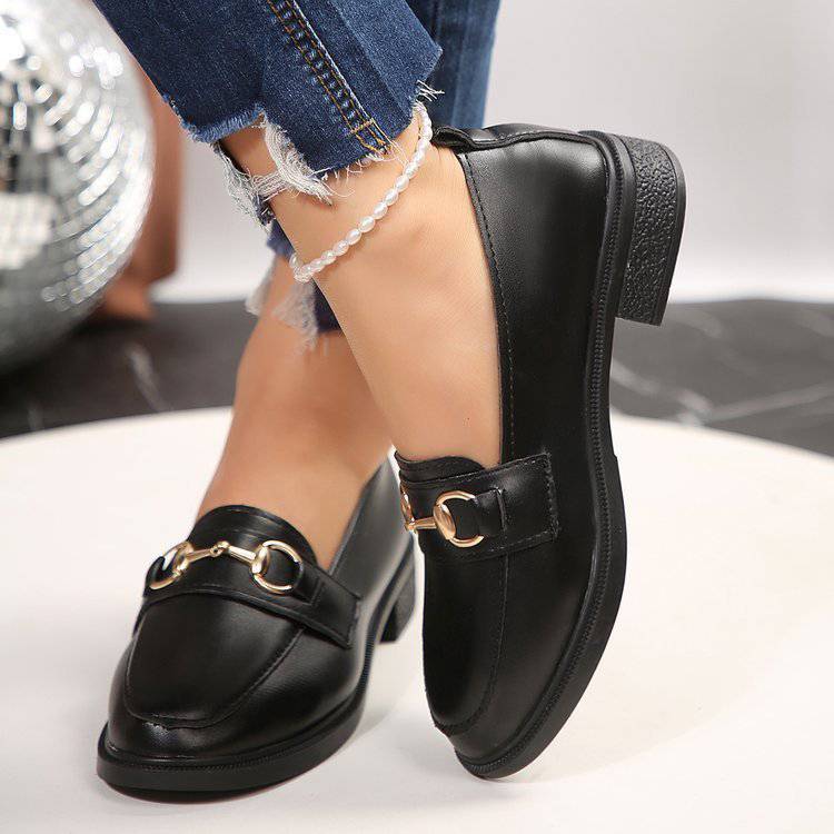 Plus Size British Style Leather Shoes Women - YLORESHOP
