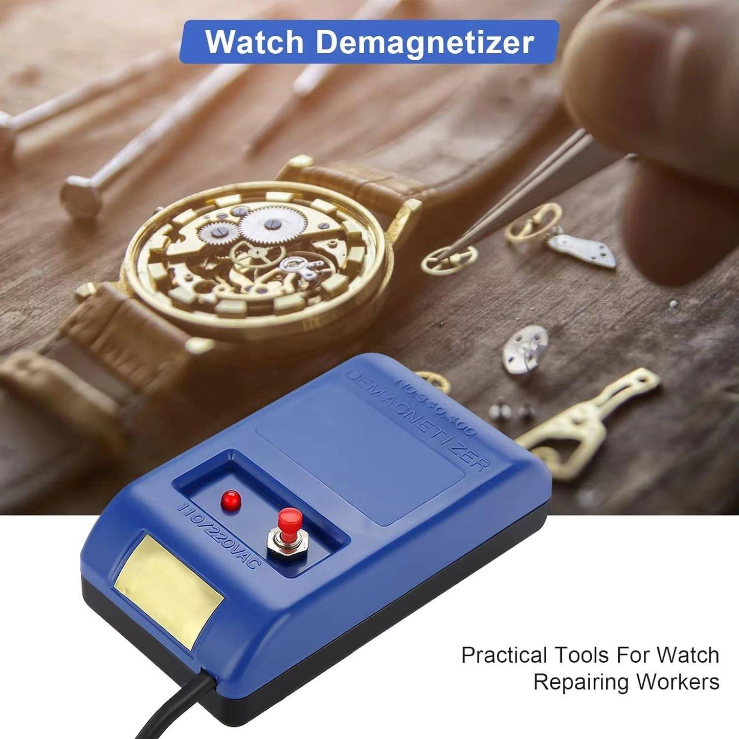 Electrical Demagnetizer Tools Compass Set For Watch Repair Degausser 110V220V Watch Repair Degausser Watch Repair Screwdriver Tweezers Electrical Demagnetise Demagnetizer Tools - YLORESHOP