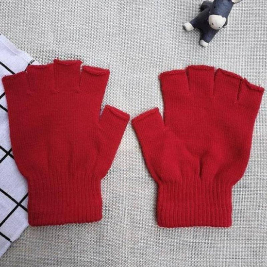 Autumn And Winter Thin Knitted Half Finger Gloves Adult Riding Cold-proof - YLORESHOP