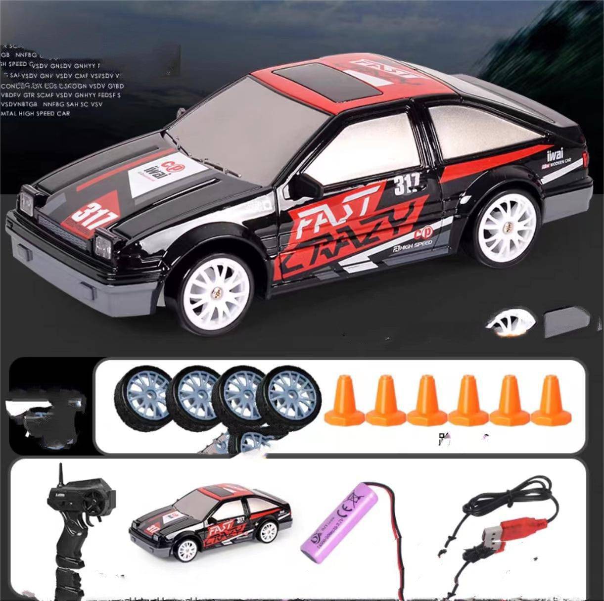 2.4G Drift Rc Auto 4WD RC Drift Auto Giocattolo di Controllo Remoto GTR Modello AE86 Veicolo Auto RC Auto da Corsa Giocattolo per I Bambini Regali Di Natale