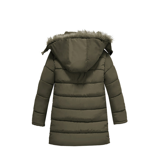 Boys Large Fur Collar Padded Warm Cotton Jacket - YLORESHOP
