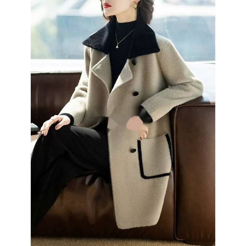 Mid-length Reversible Woolen Coat New - YLORESHOP