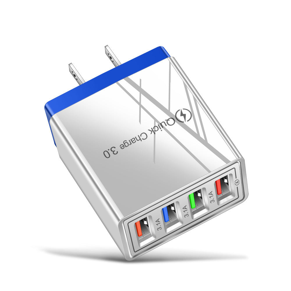 Caricatore USB Quick Charge 3.0 4 Adattatore telefonico per tablet Caricabatterie mobile da parete portatile Caricatore rapido