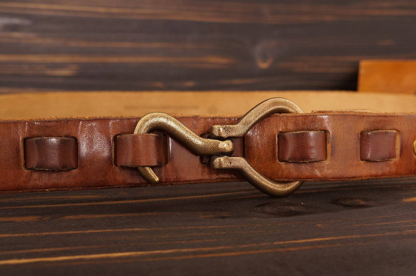 Men's Old Hemp Faced Solid Copper Buckle Handcrafted Woven Belt