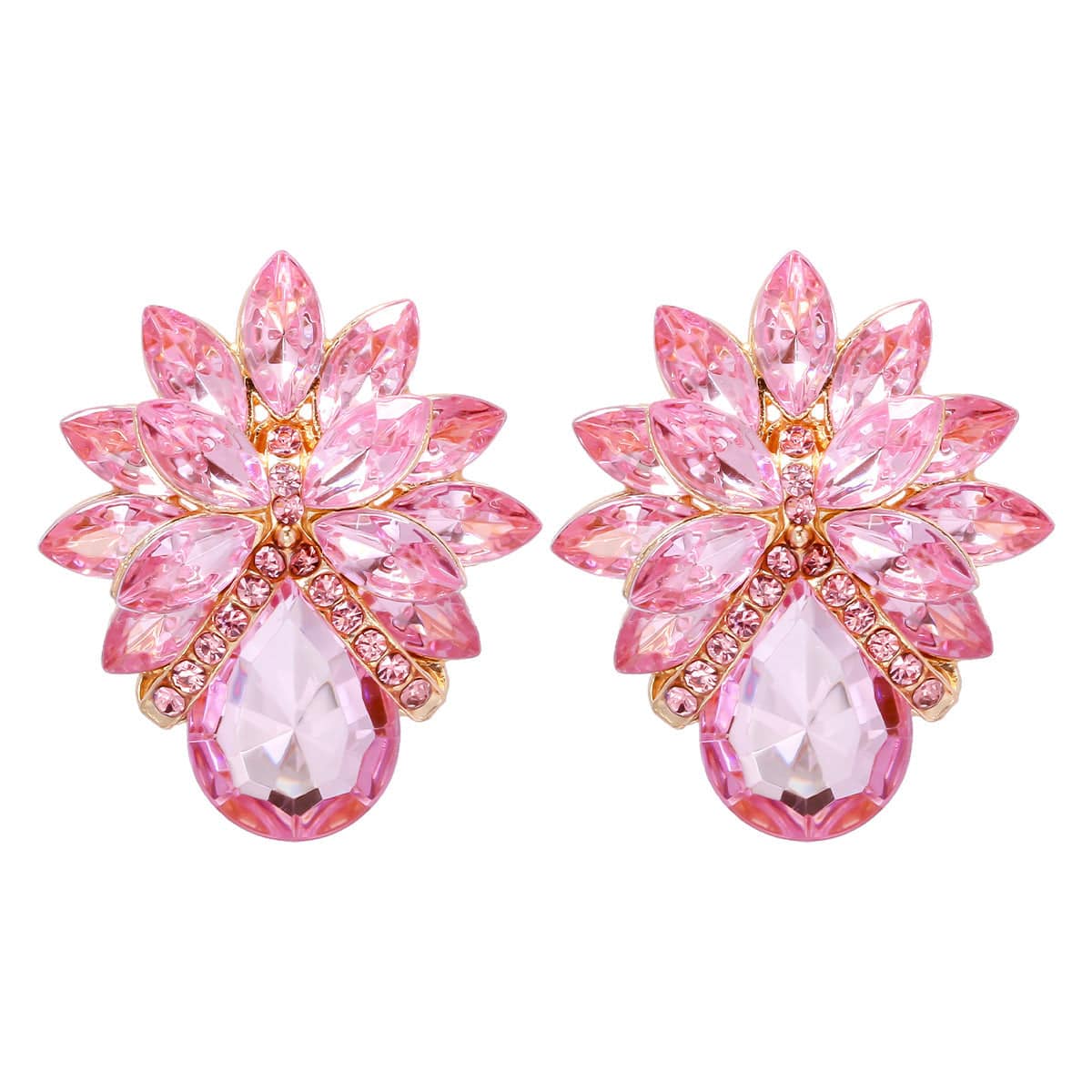 New Fashion Women's Personality Flower Rhinestone-embedded Earrings - YLORESHOP